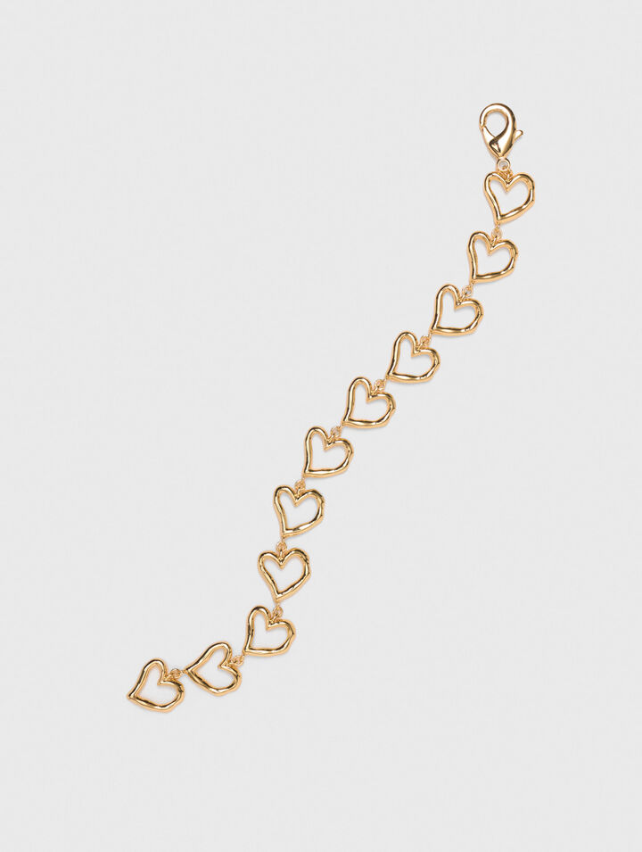 Pulsera corazón de latón dorado