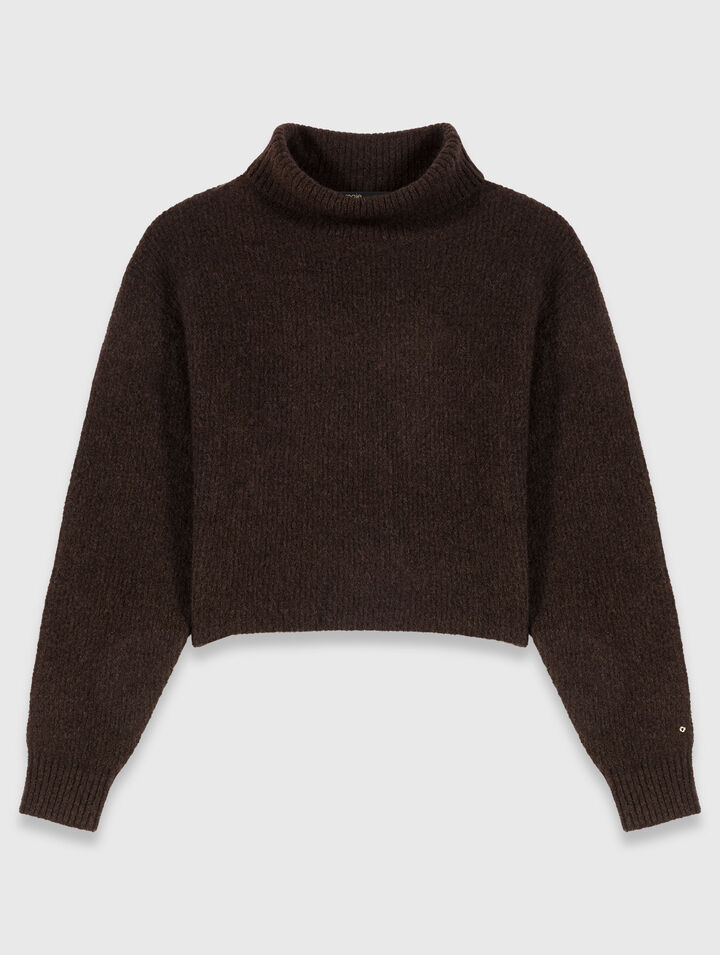 Jersey de cuello alto de mezcla de yak