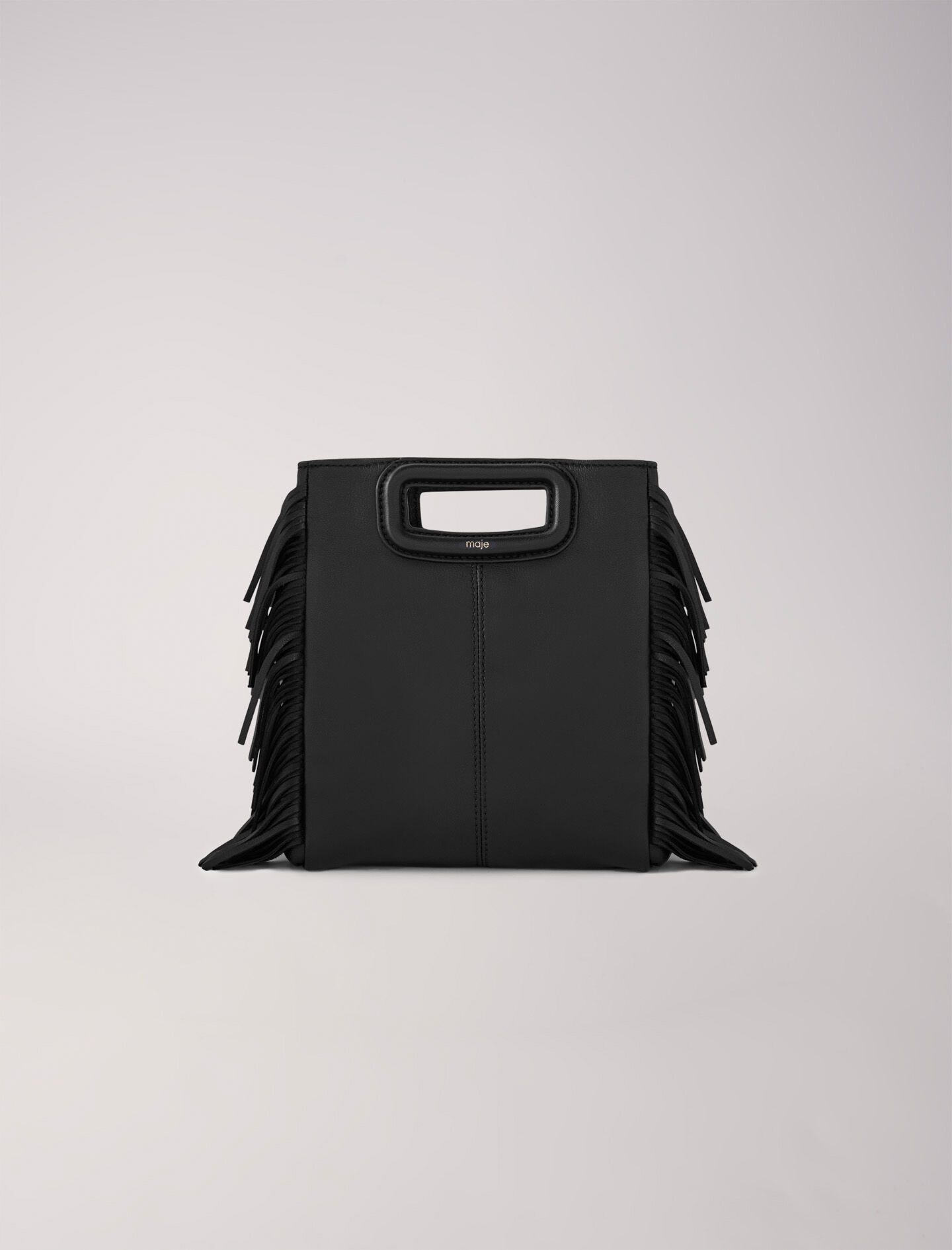 Bolso M con flecos de piel lisa Bolsos bandolera Maje