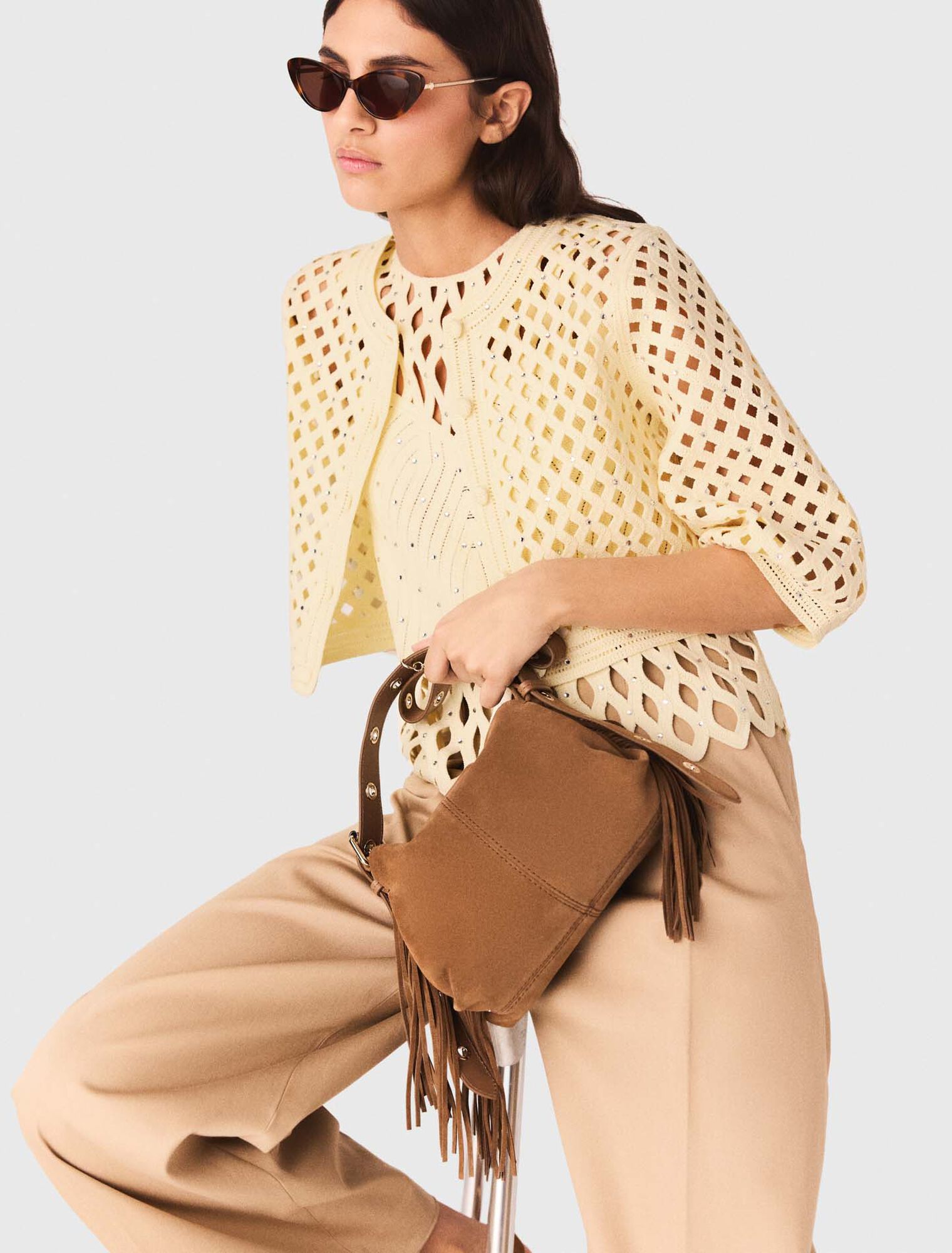 C&aacute;rdigan de ganchillo con strass