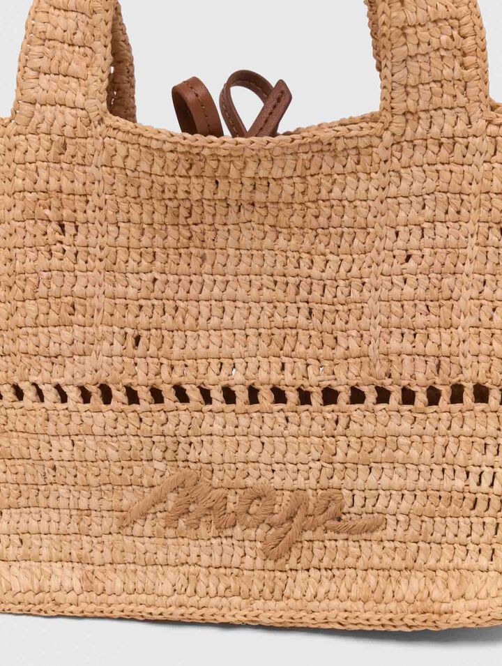Minibolso cabás en rafia natural
