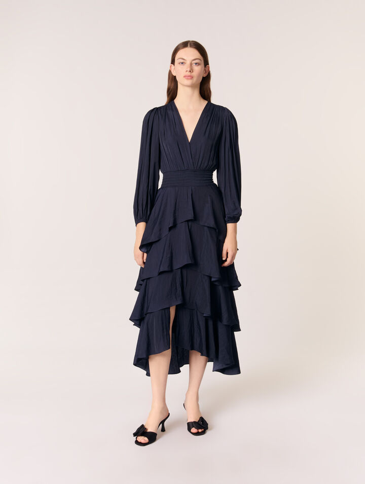 Vestido largo con volantes