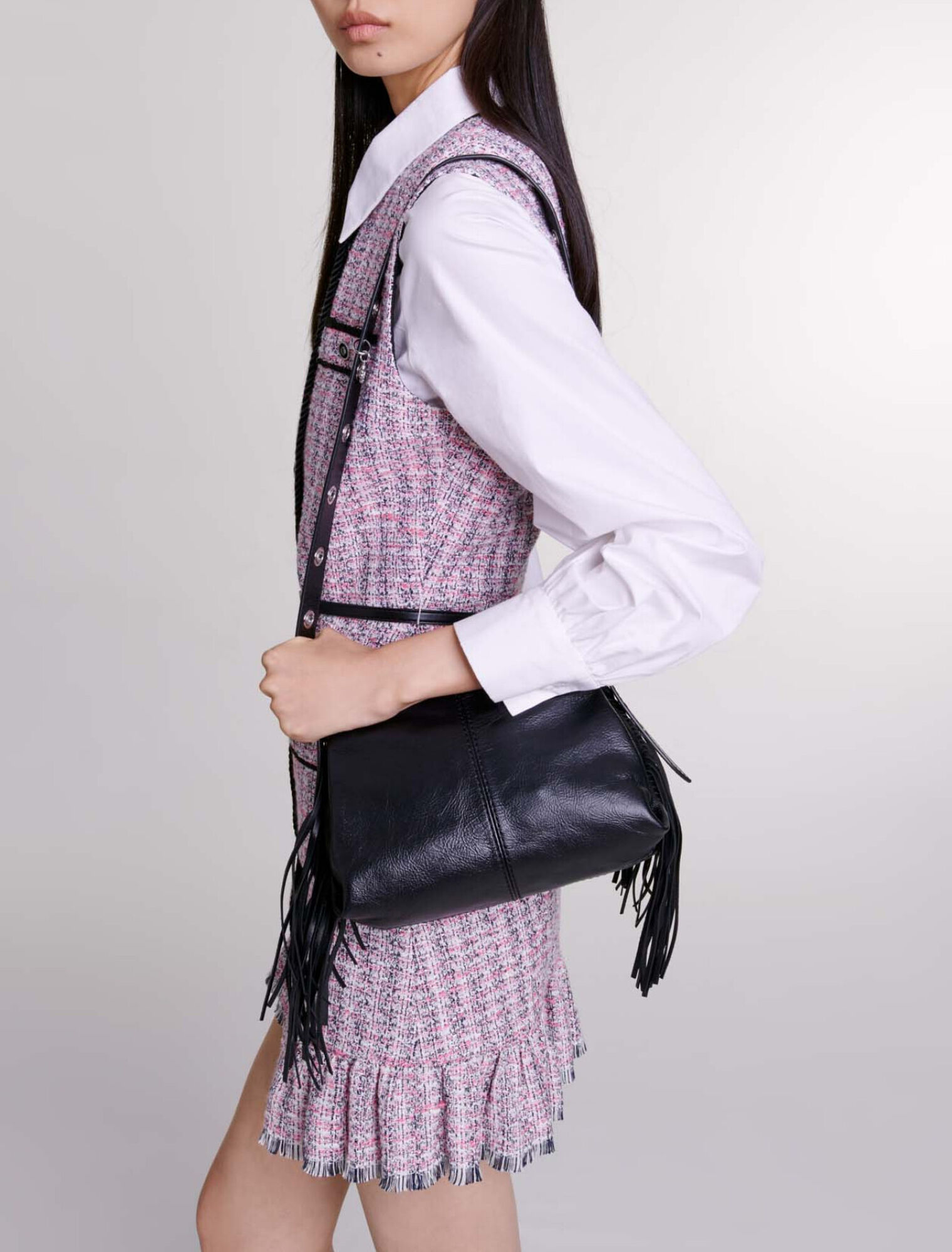 Vestido corto 2 en 1 de tweed