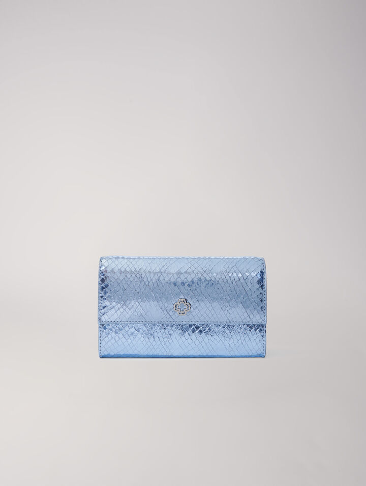 Cartera de piel estampado pitón