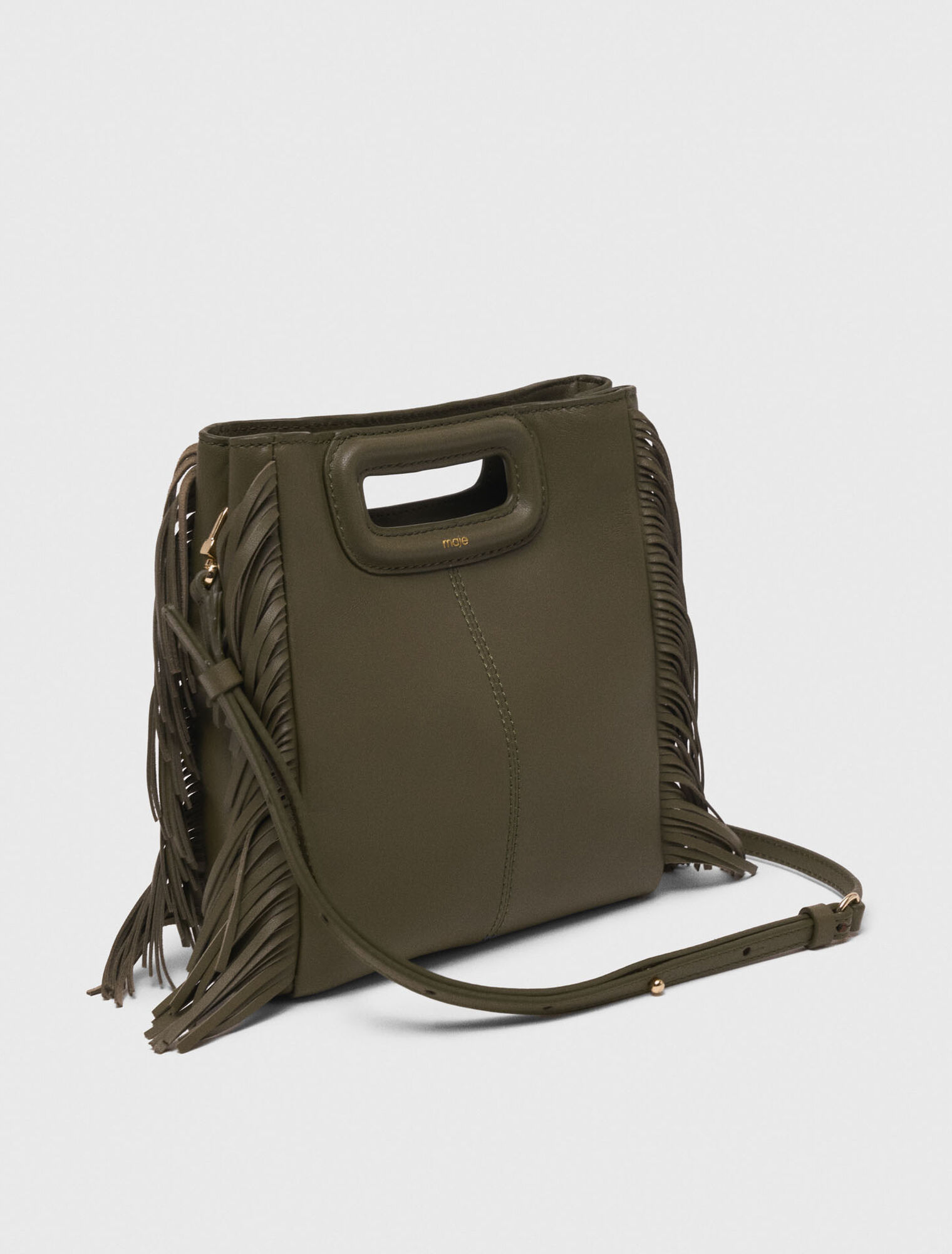 Bolso M de cuero liso