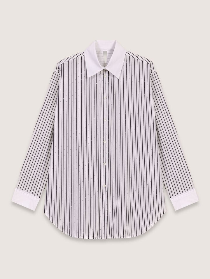 Camisa a rayas con pedrería