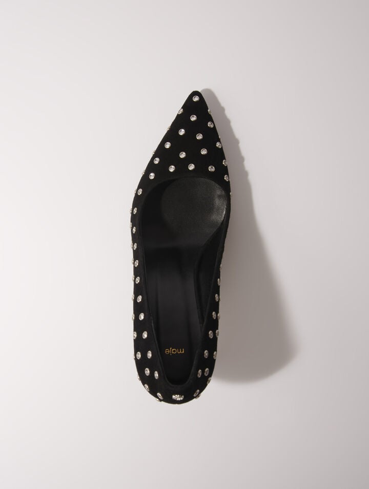 Tacones de punta fina con strass