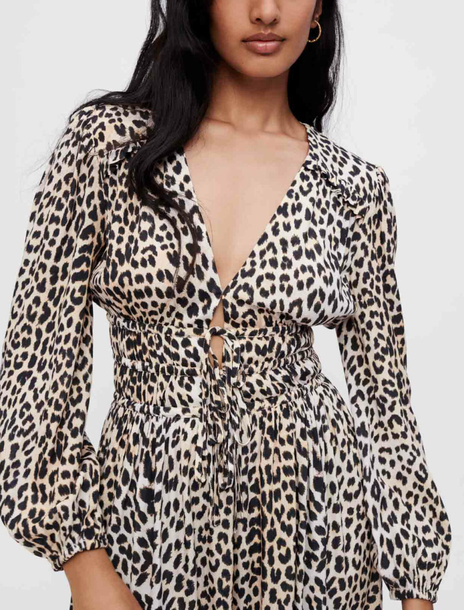Vestido largo de viscosa con estampado