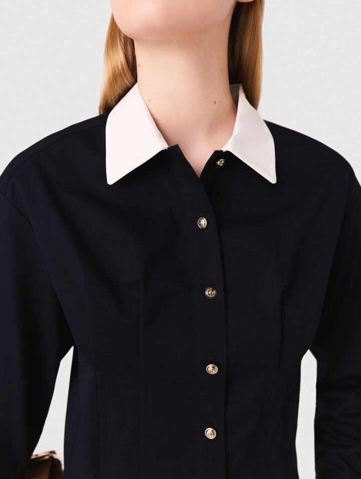 Camisa corta de popelina