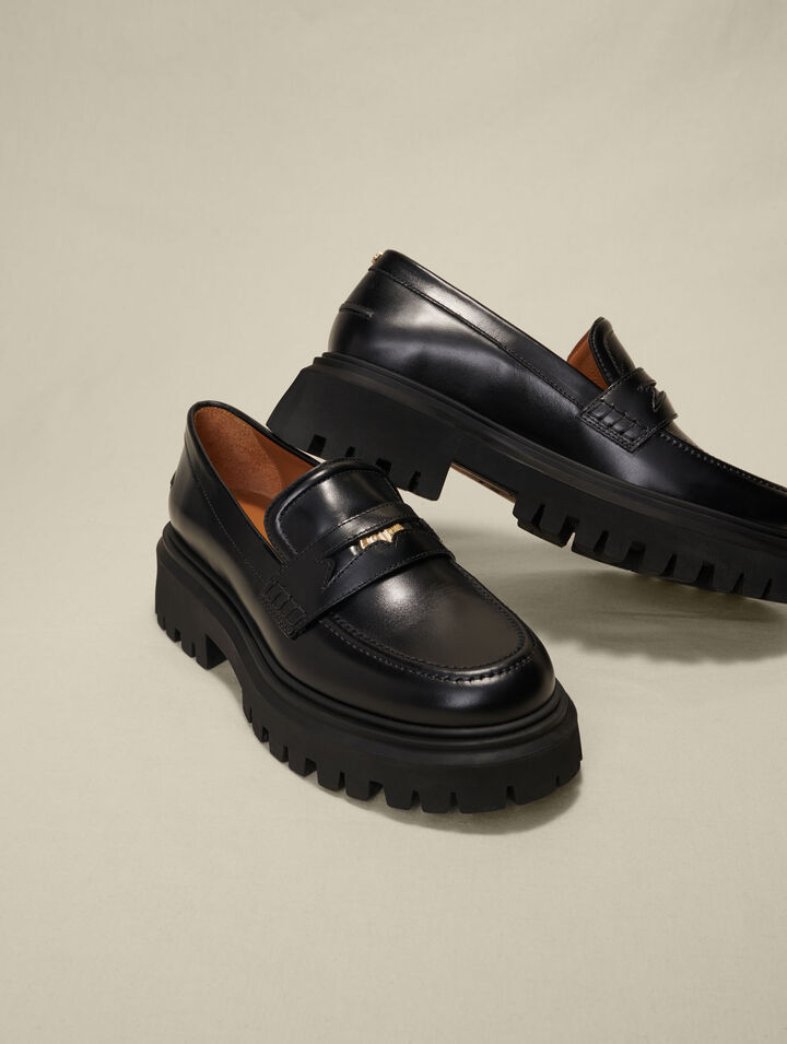 Mocasines de piel con plataforma