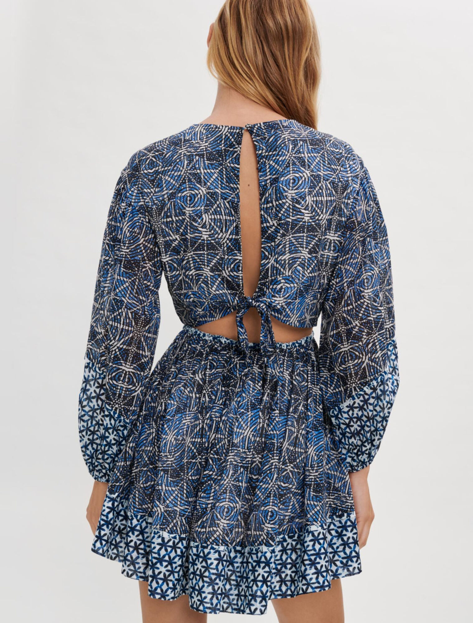 Vestido de gasa de algodón estampado