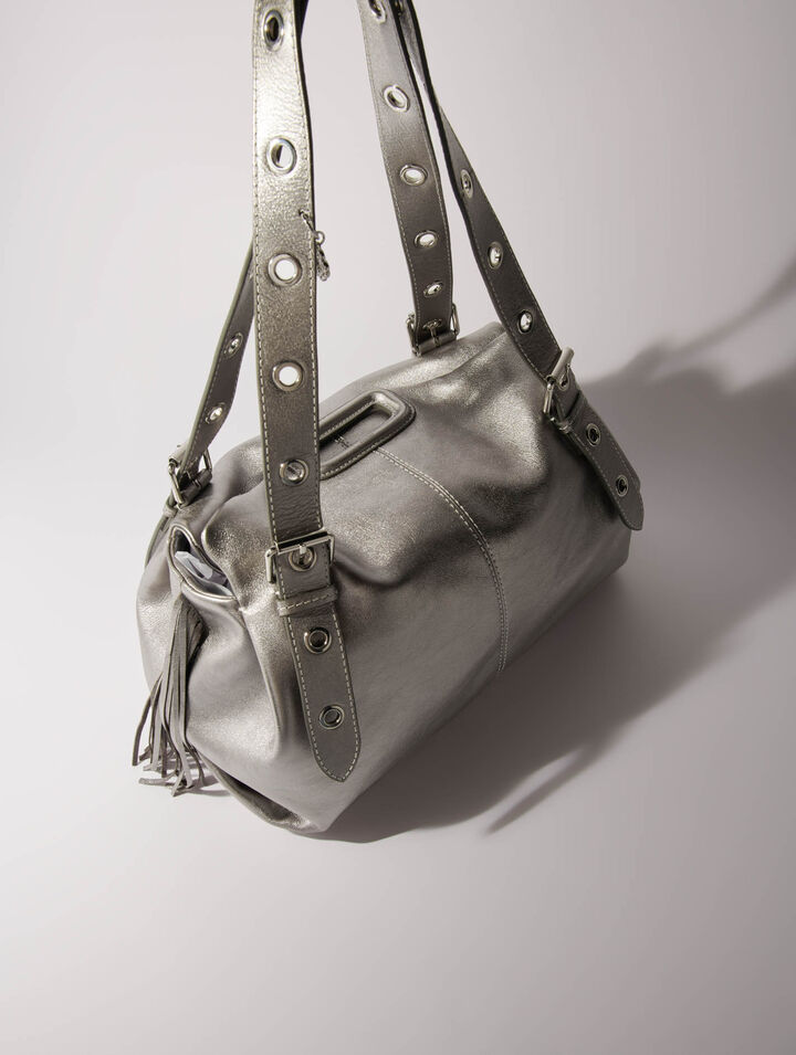Bolso Miss M XL de cuero metalizado