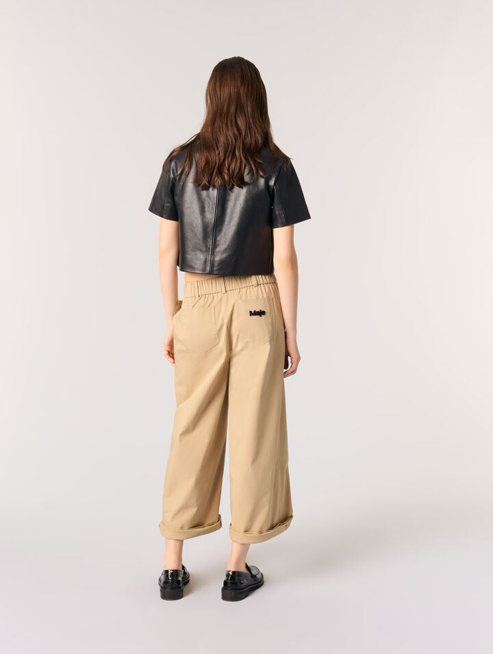 Pantalón ancho de algodón
