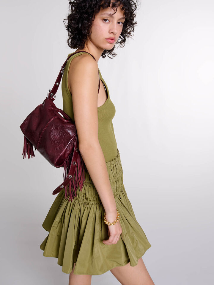 Minifalda corta de tafetán