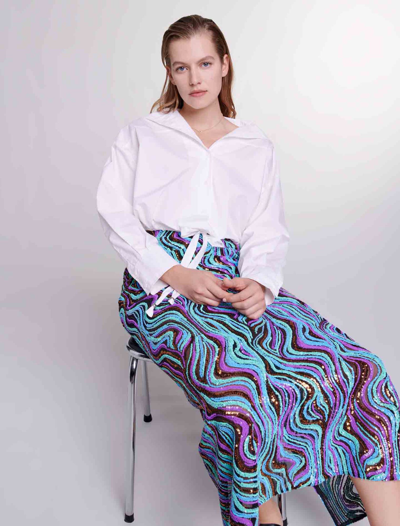 Camisa corta de algodón