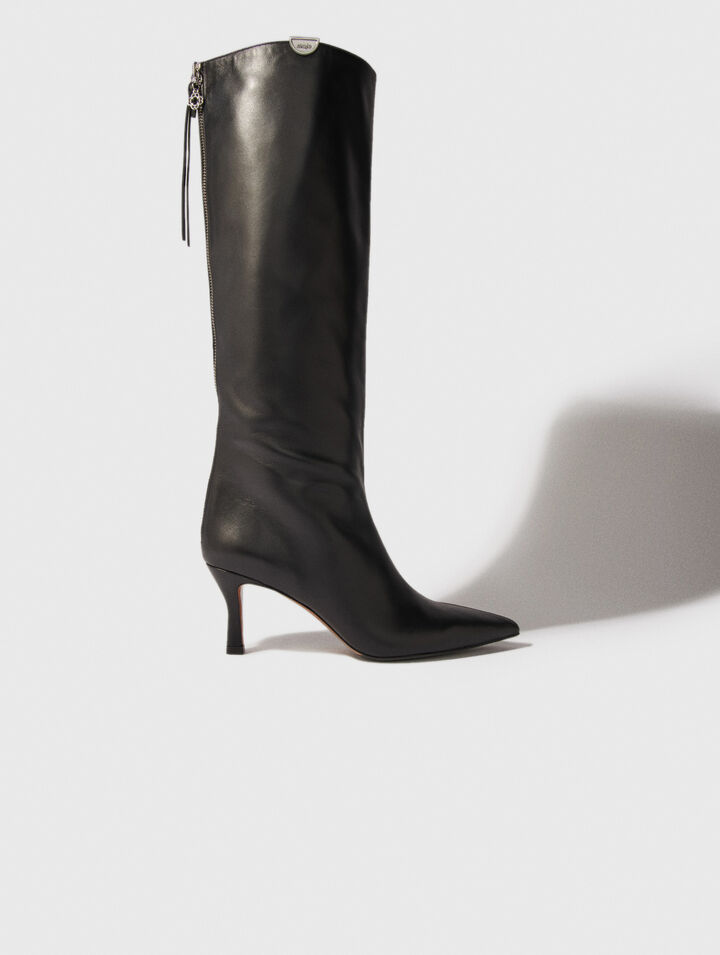 Botas de cuero con puntera fina