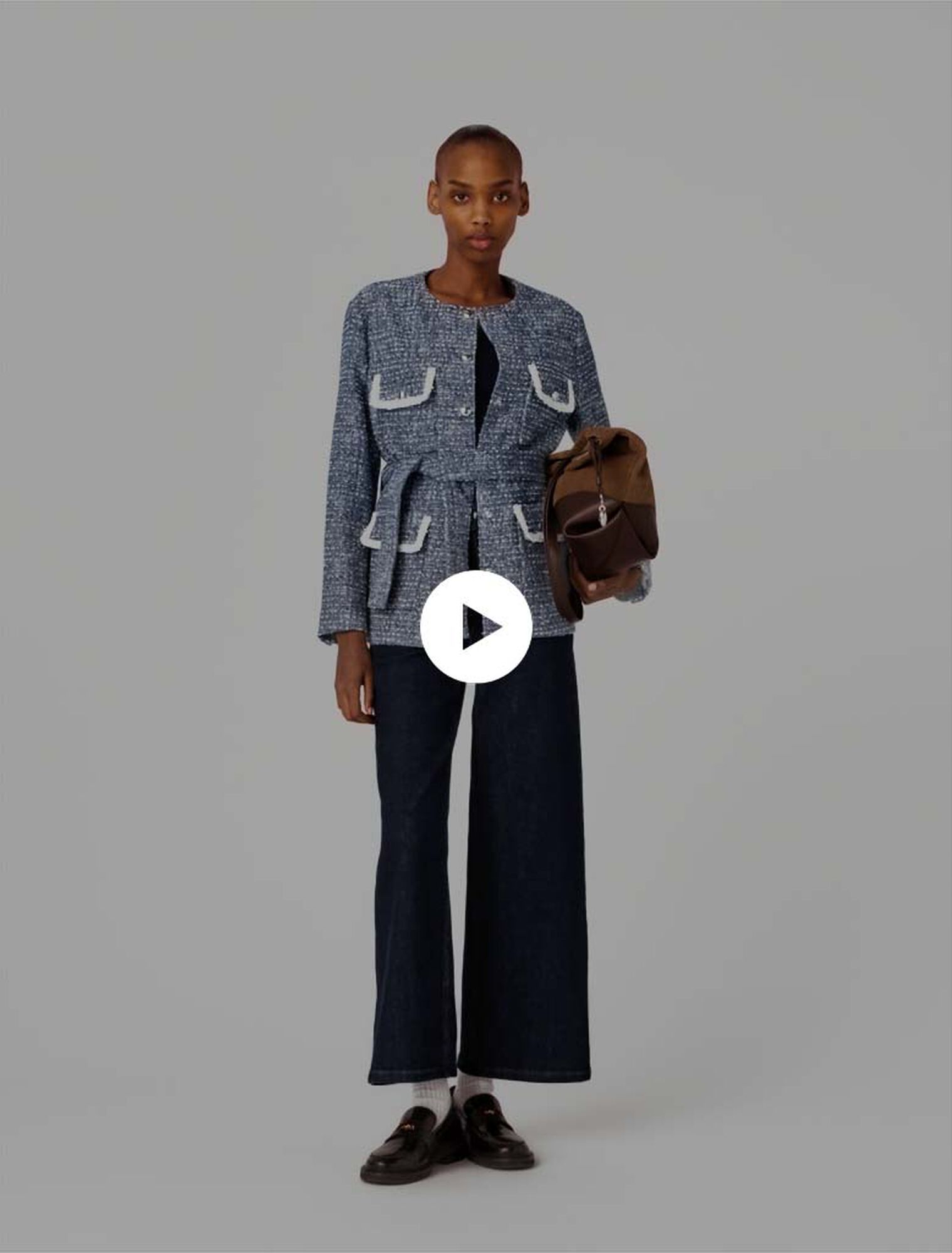 Chaqueta 4 bolsillos de tweed