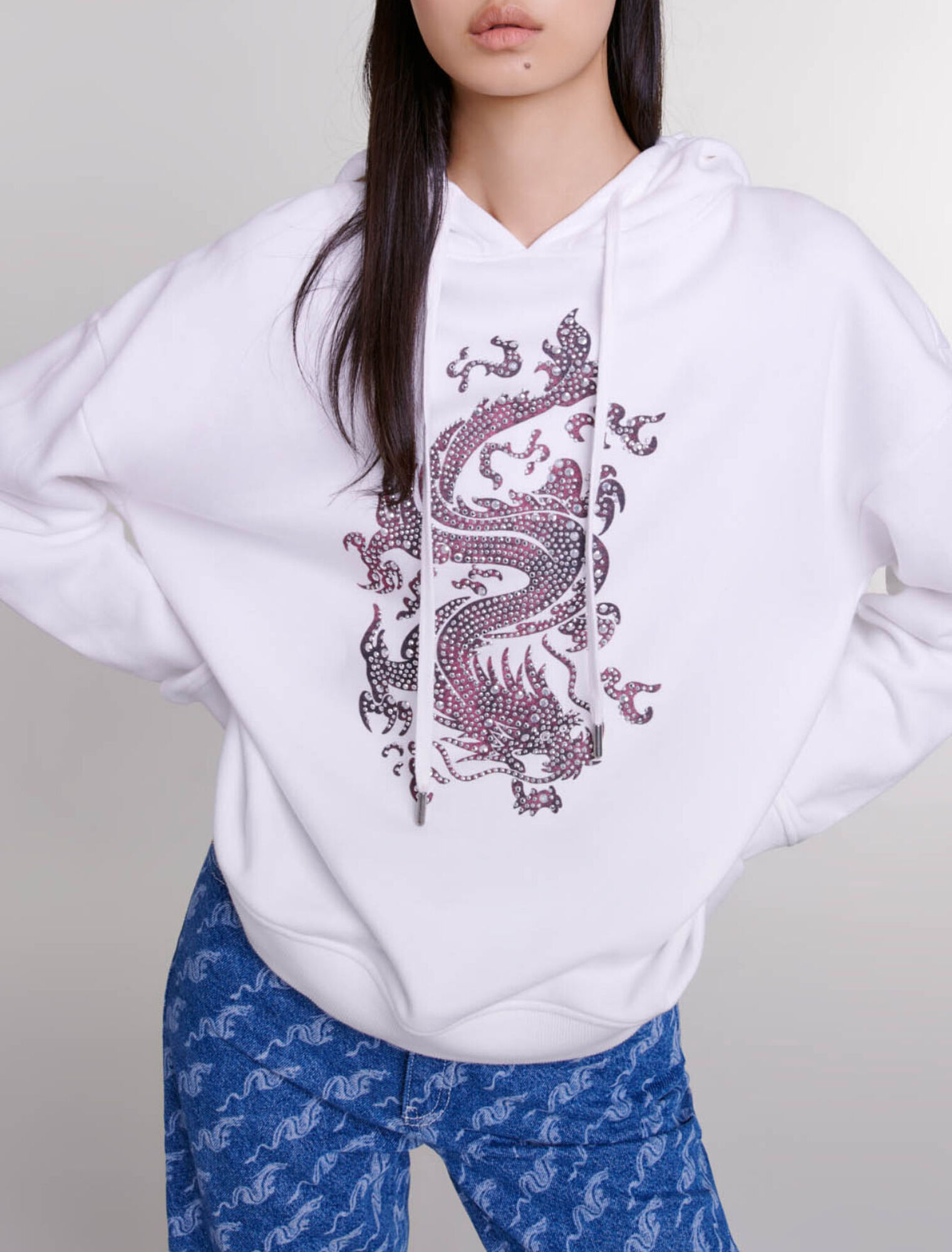Sudadera oversize con strass