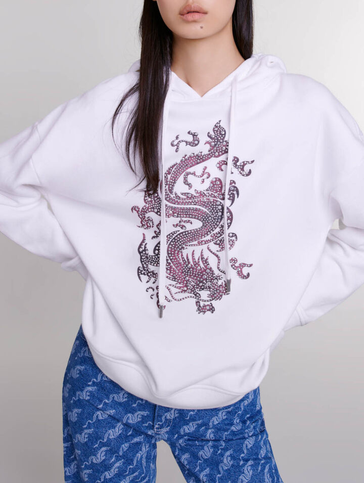 Sudadera oversize con strass