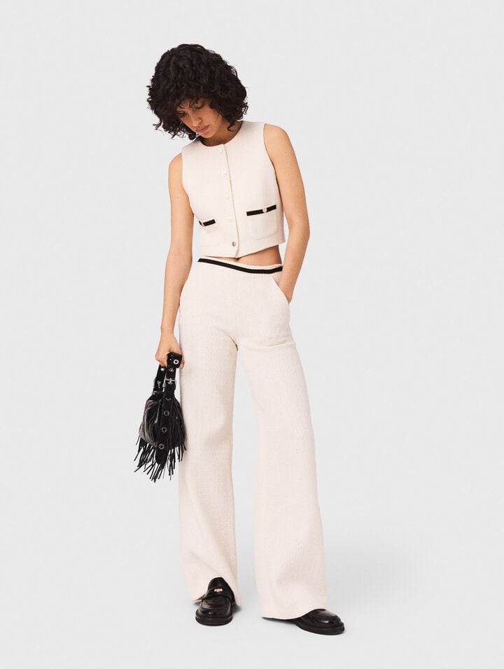 Pantal&oacute;n anchos efecto tweed