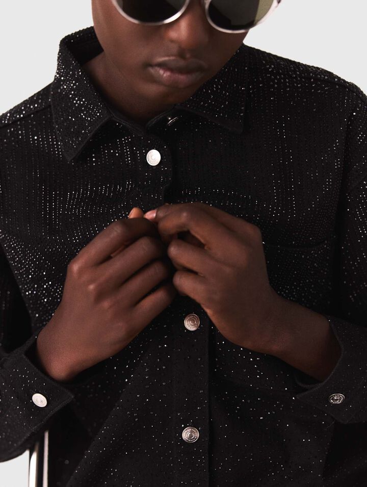 Camisa vaquera con pedrería