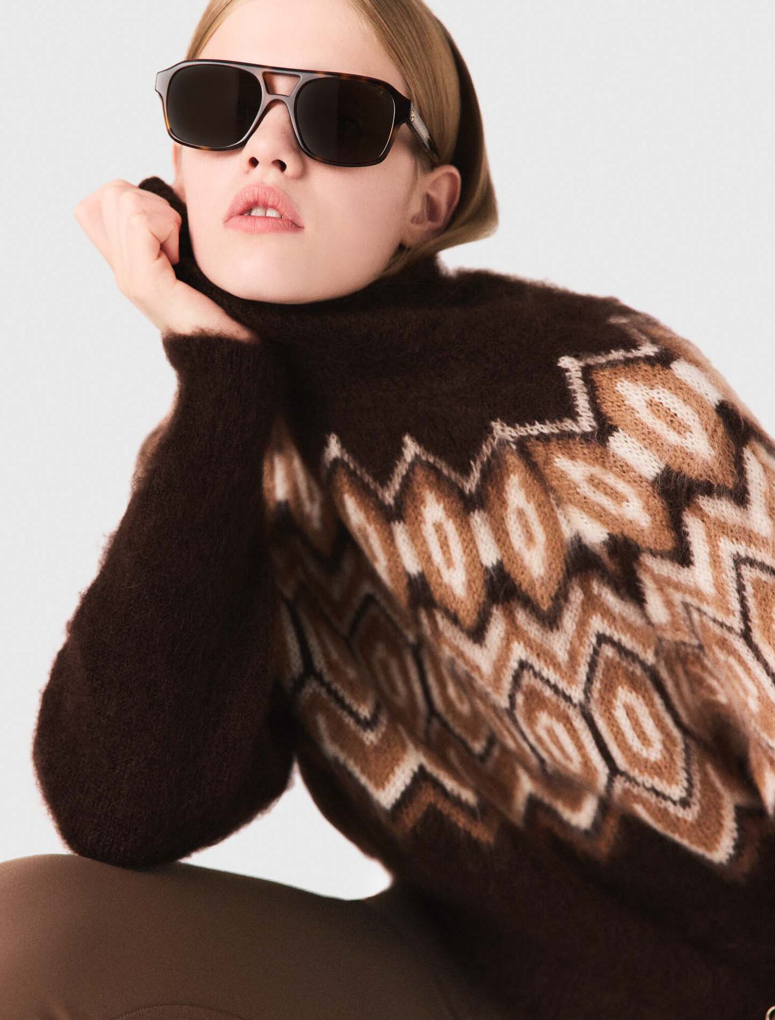 Jersey Fairisle con cuello alto