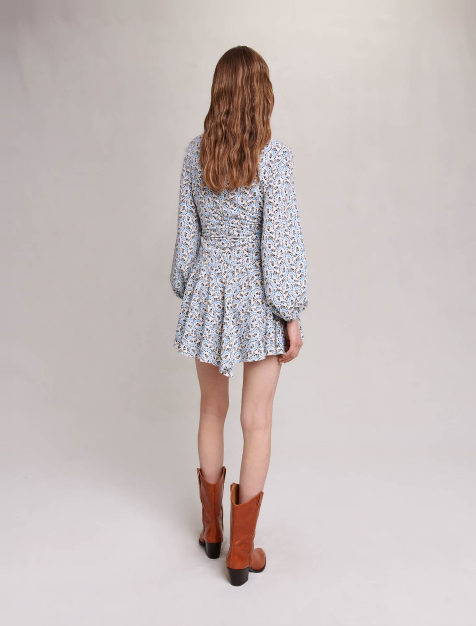 Vestido corto de crepé