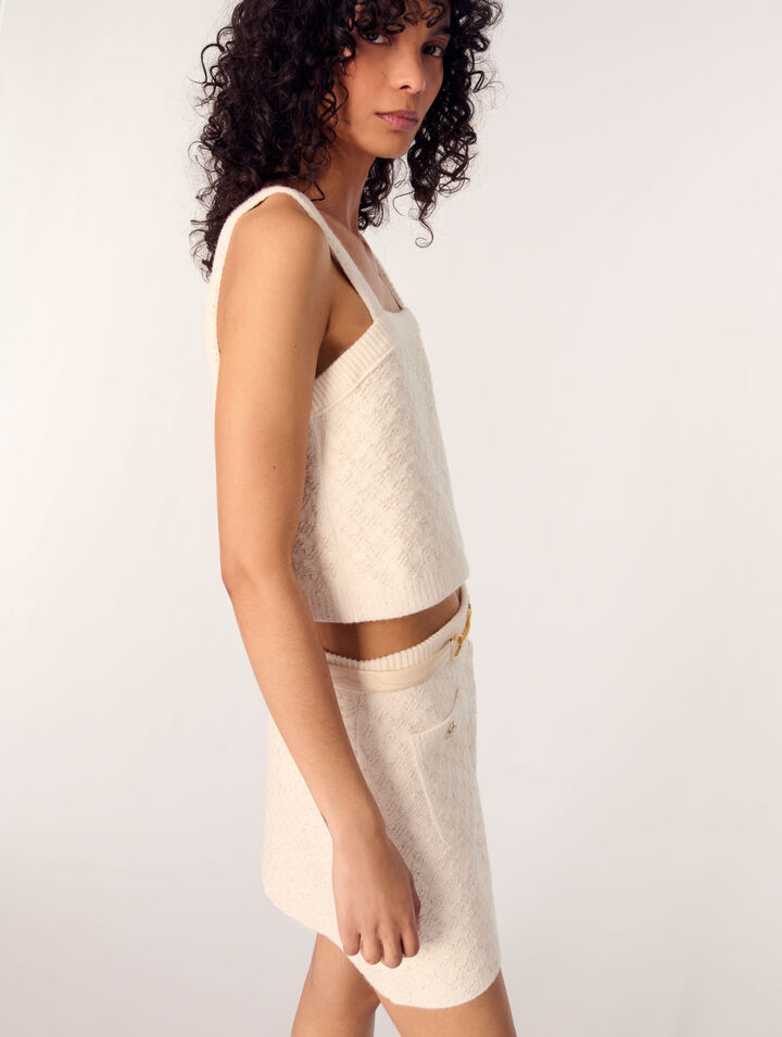 Falda de punto efecto tweed