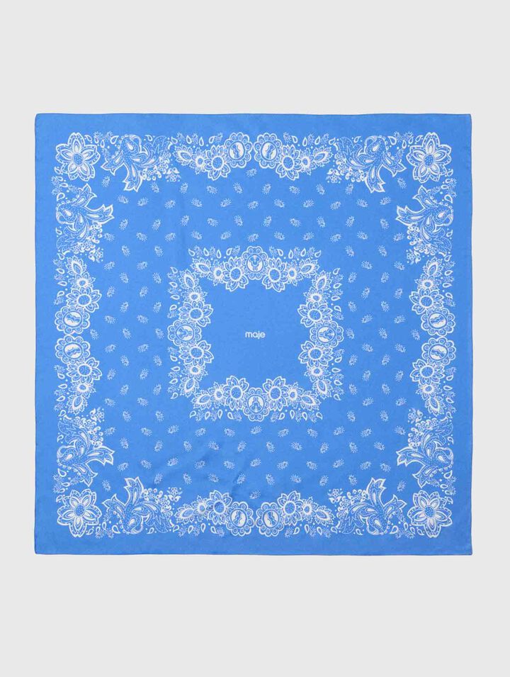 Pa&ntilde;uelo de seda estampado bandana