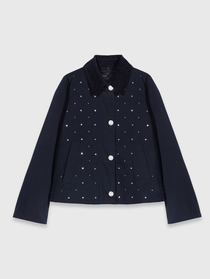 Chaqueta corta cuello terciopelo