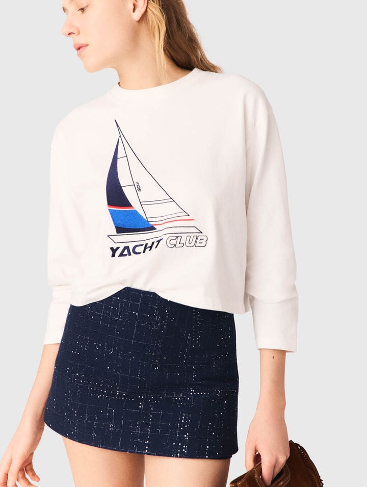 Camiseta con estampado de barco