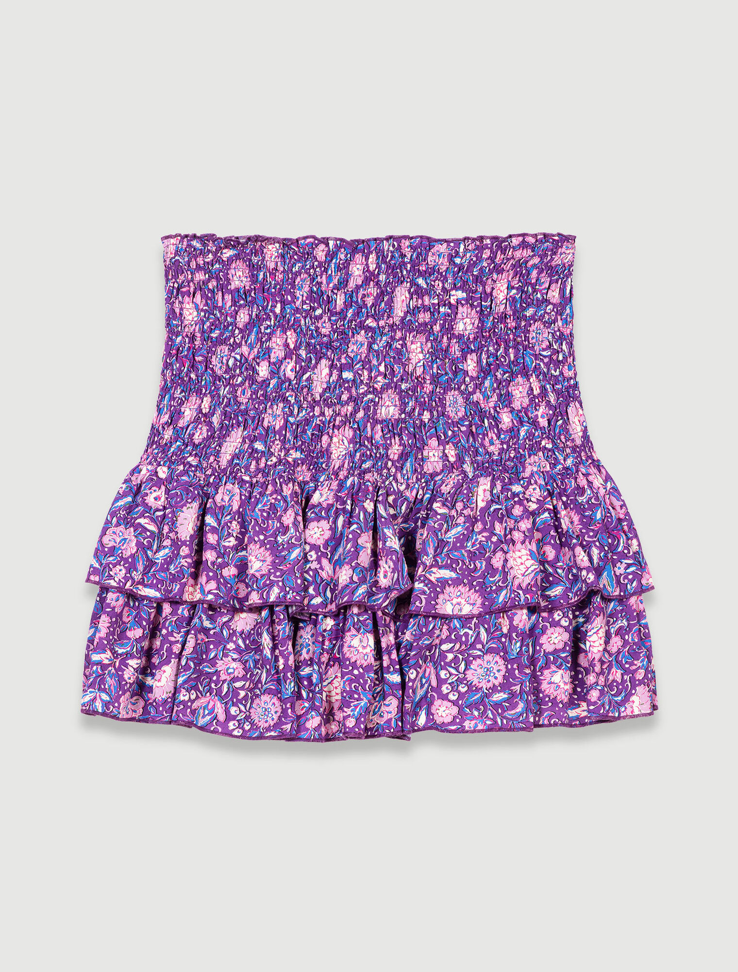 Falda estampada con volantes