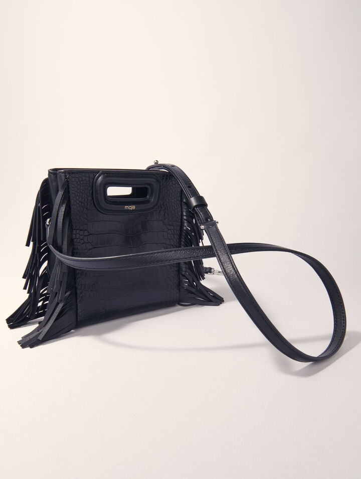 Bolso M de piel efecto cocodrilo