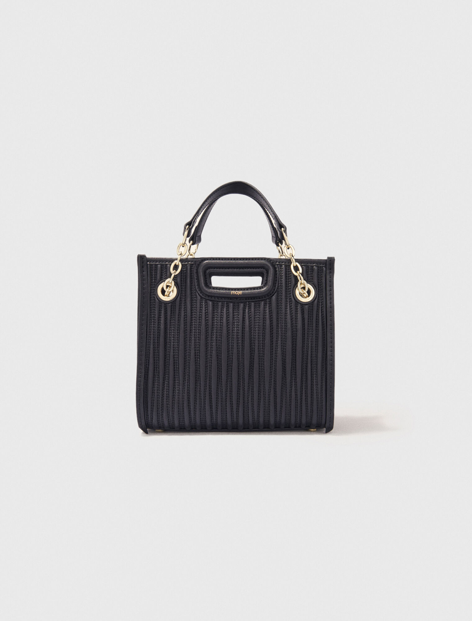 Bolso mini tote de piel acolchado
