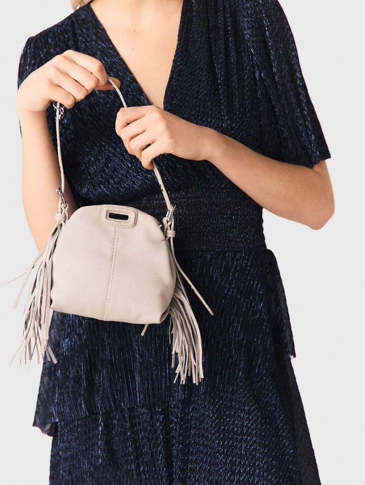 Vestido midi volantes metalizado