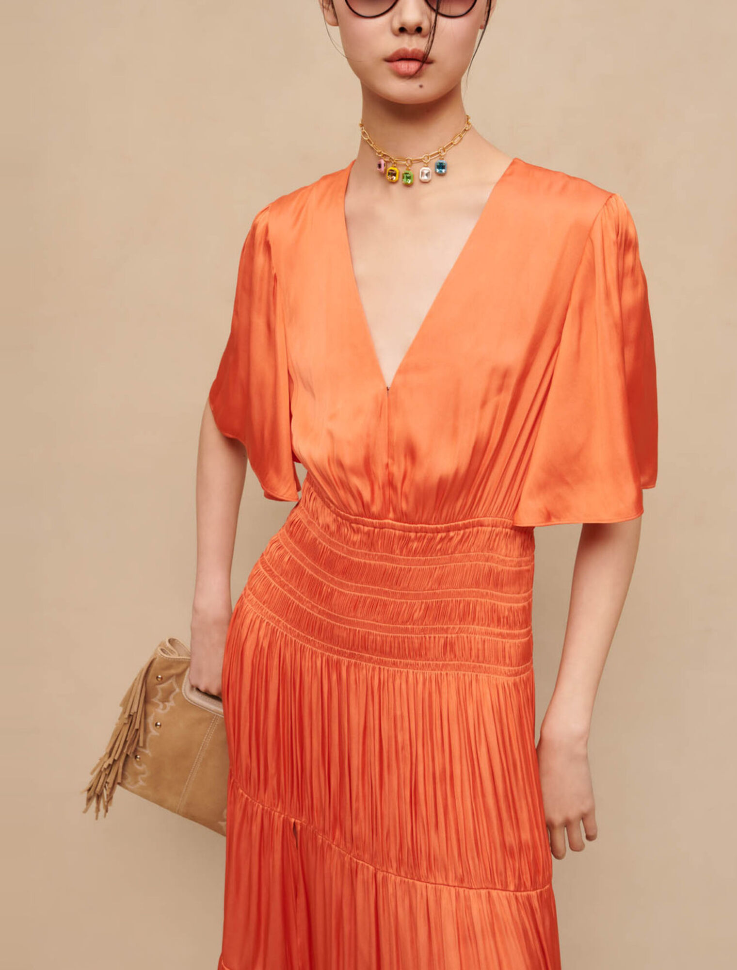 Vestido largo satinado