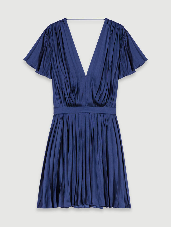 Vestido corto plisado 