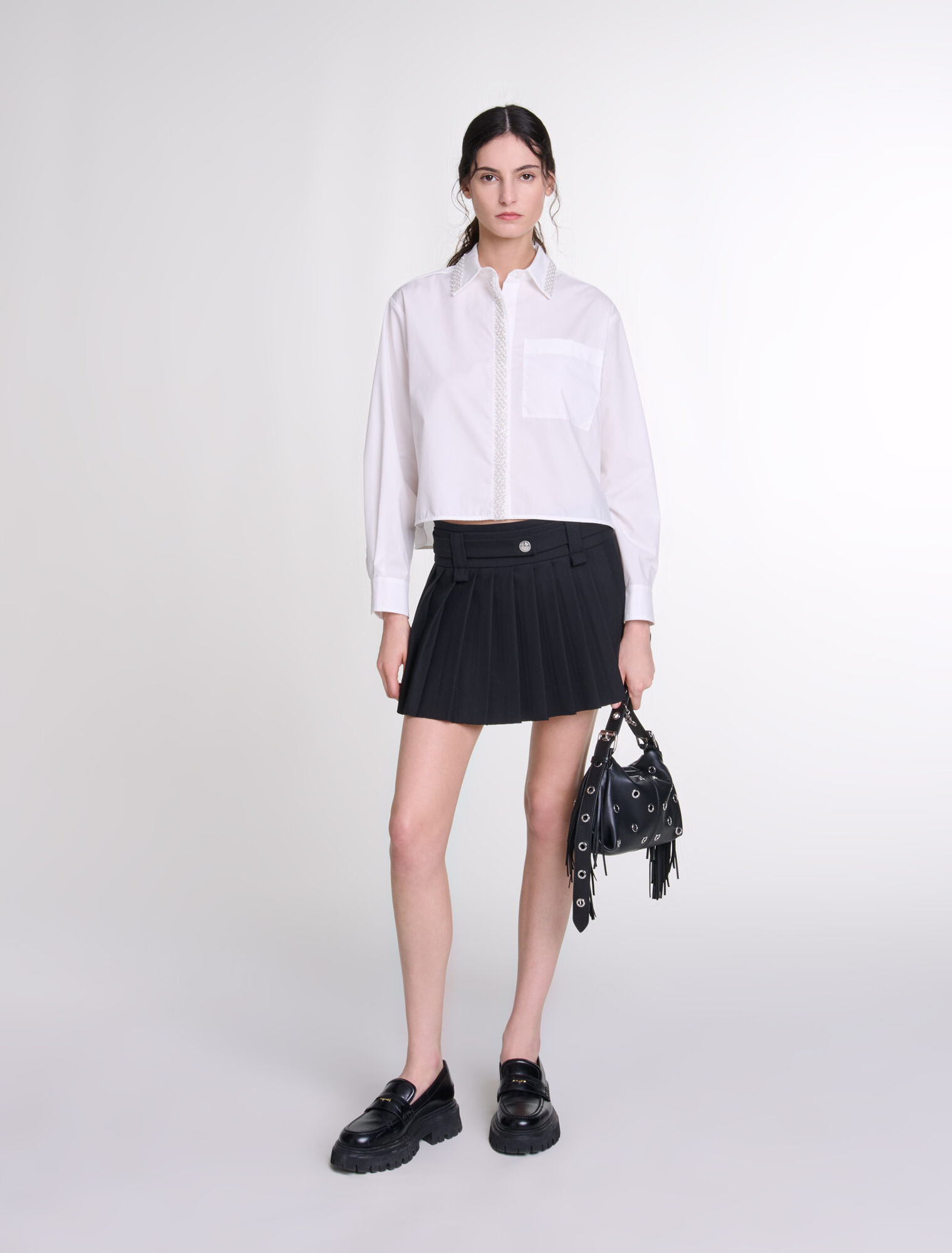Bolso Miss M Mini de cuero con ojales