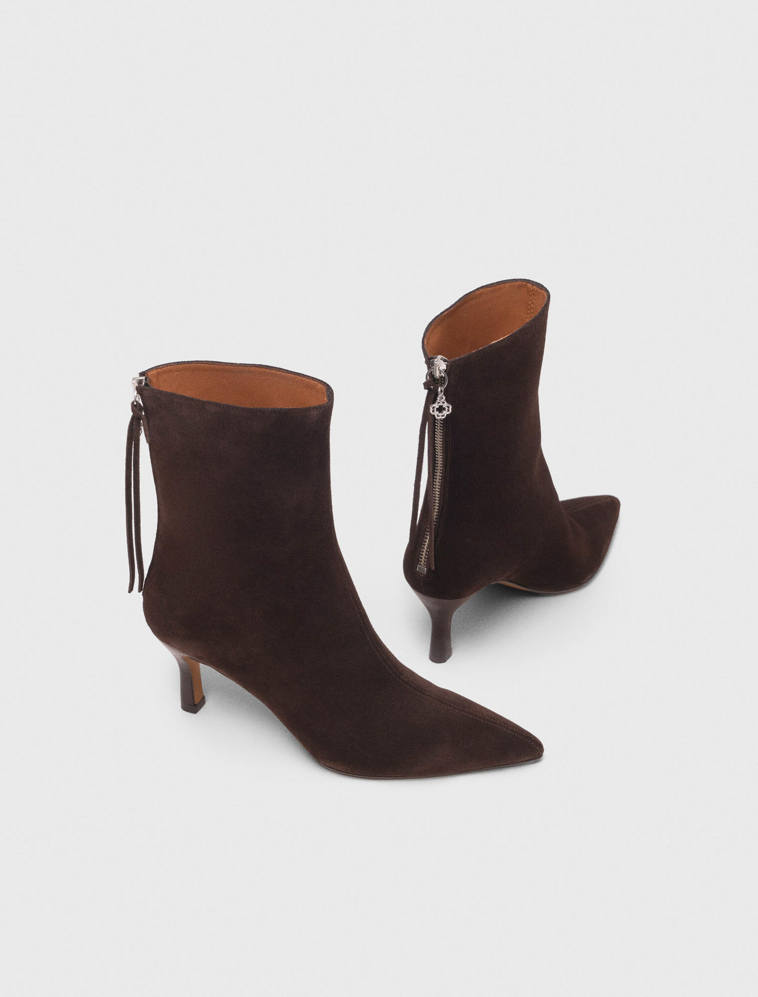 Botines de ante con cremallera
