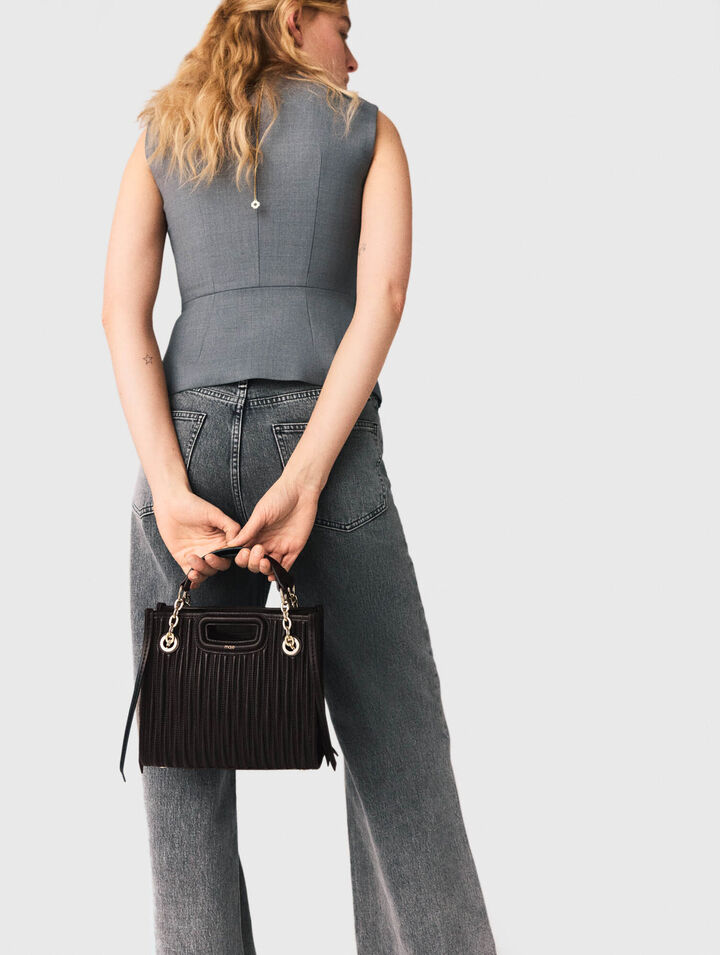 Bolso mini tote de piel acolchado