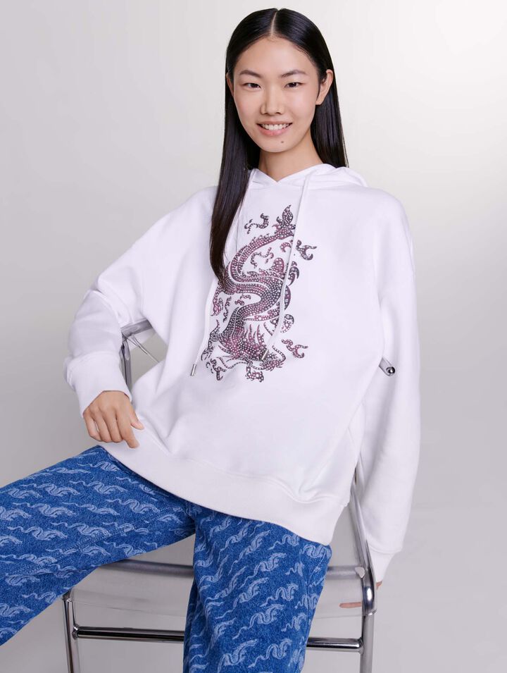 Sudadera oversize con strass