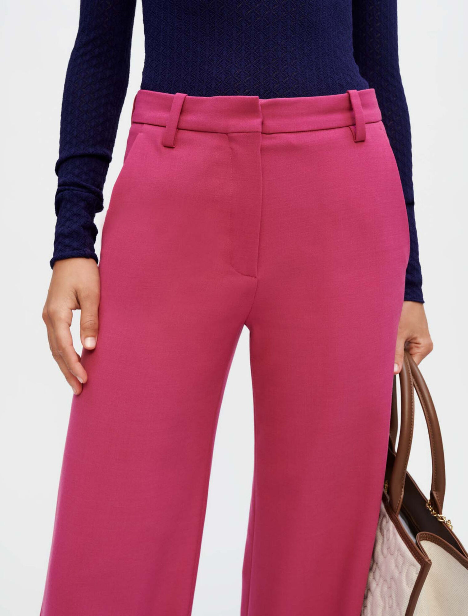 Pantalón sastre stretch pierna ancha