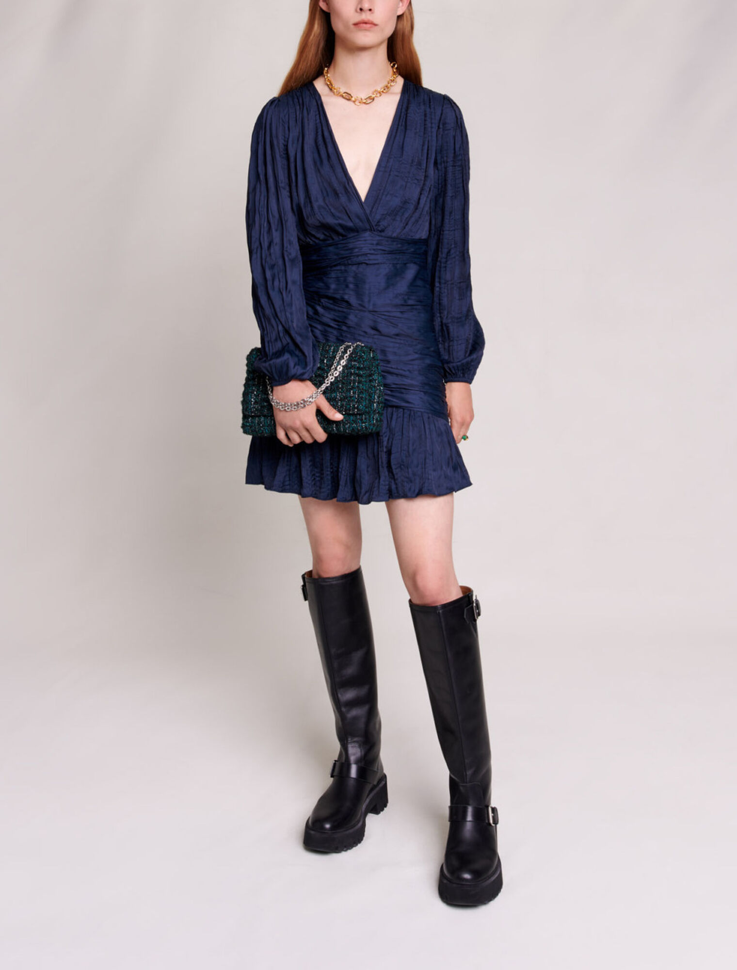 Vestido corto drapeado
