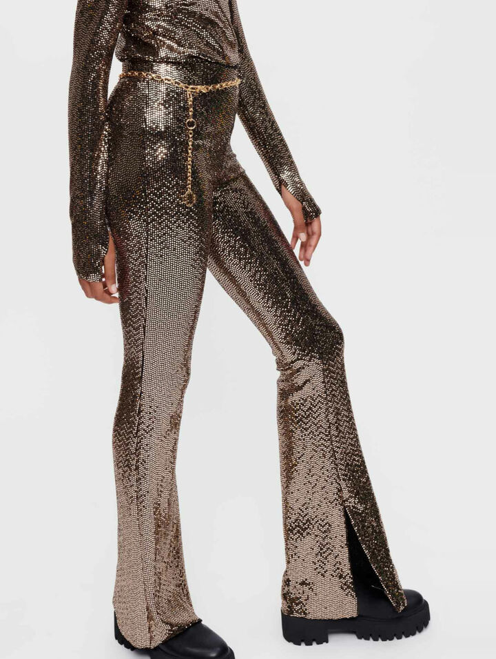Pantalón acampanado de lentejuelas