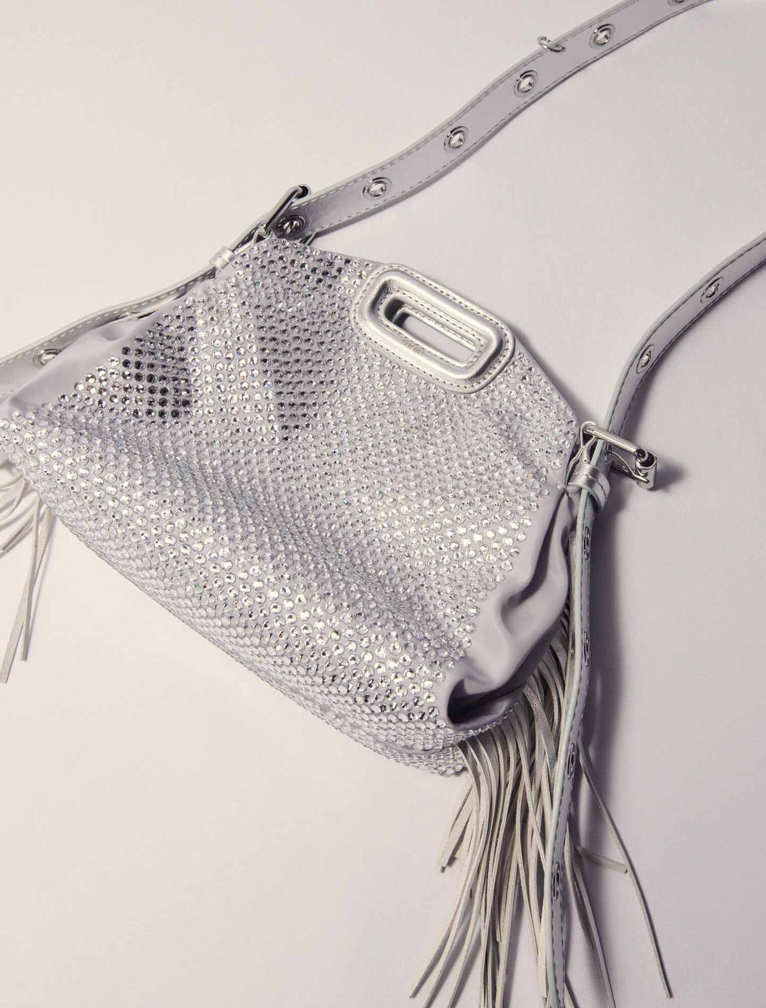Bolso Miss M Mini metalizado con estrás