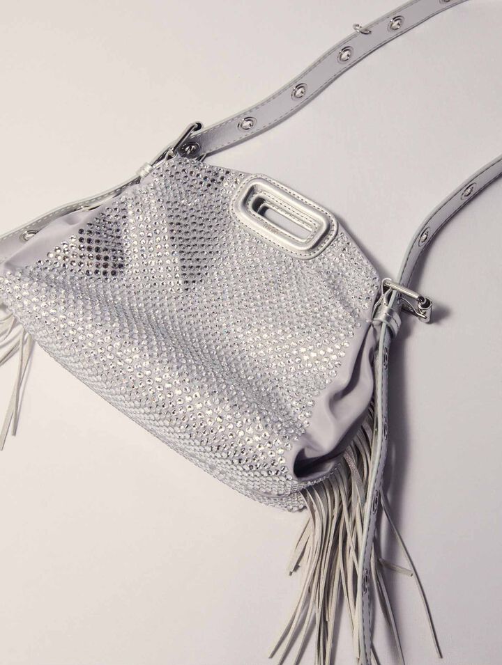 Bolso Miss M Mini metalizado con estrás