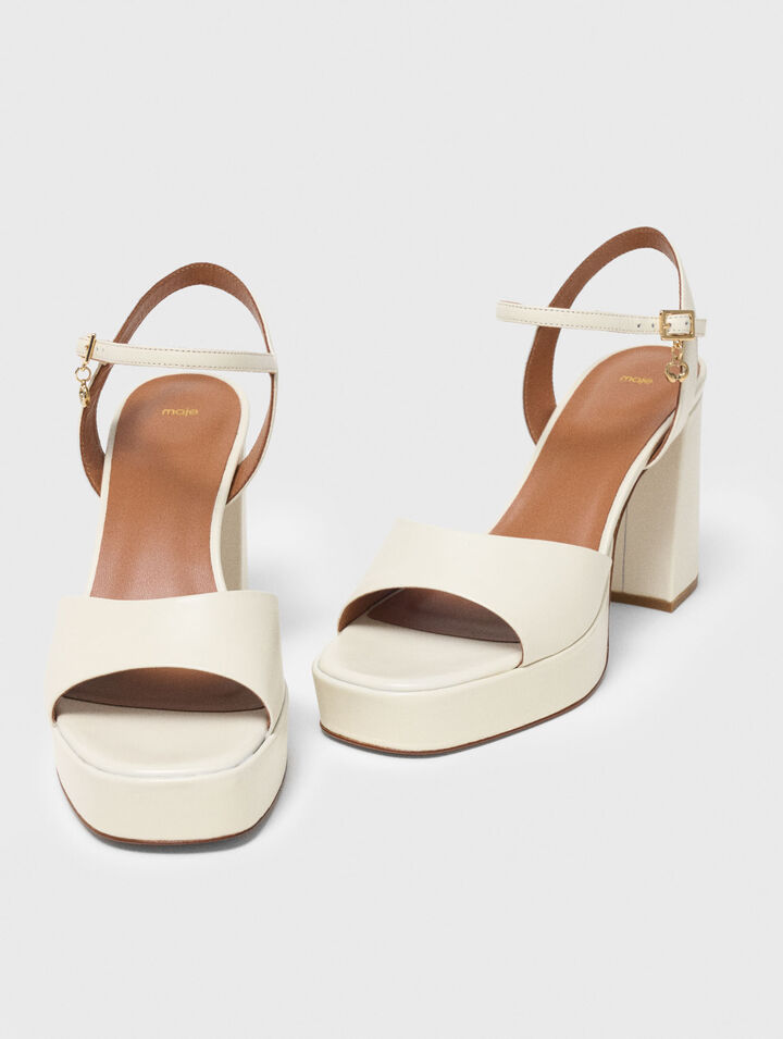 Sandalias de cuero de plataforma
