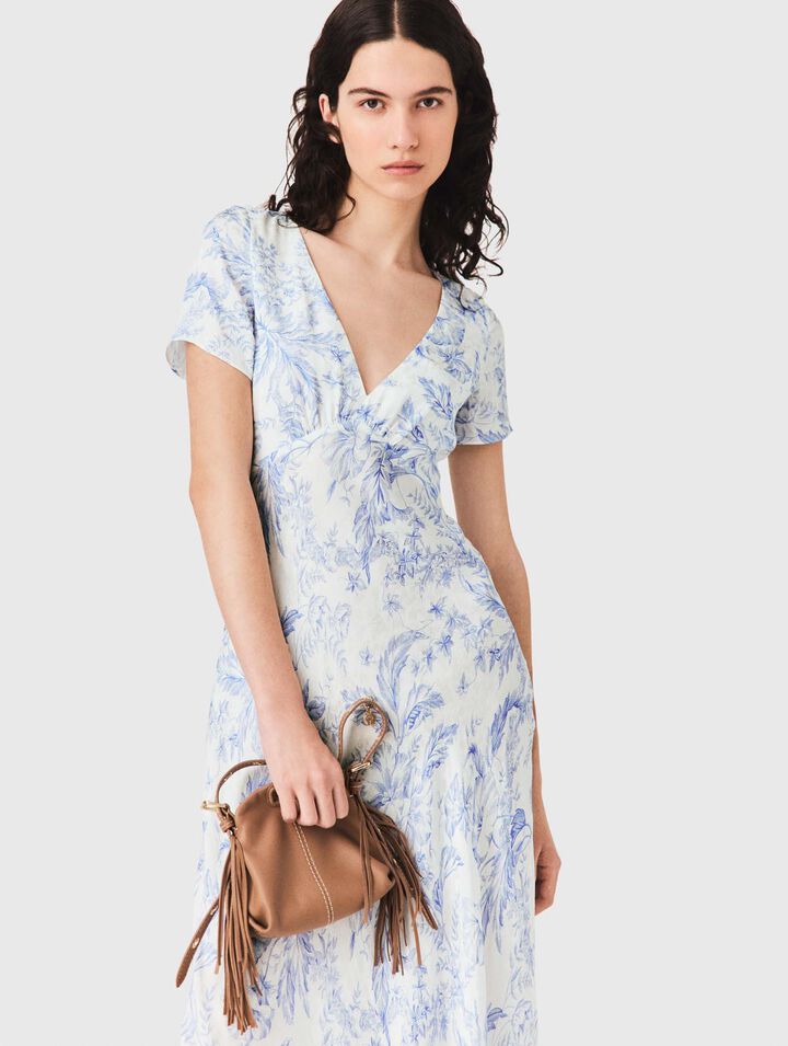 Vestido largo fluido estampado