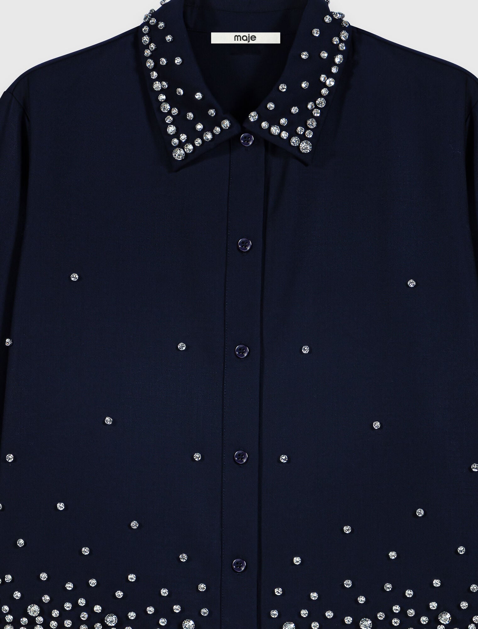 Camisa corta bordada con strass