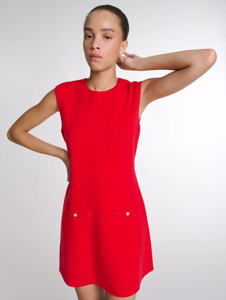 Vestido corto 2-en-1 de punto